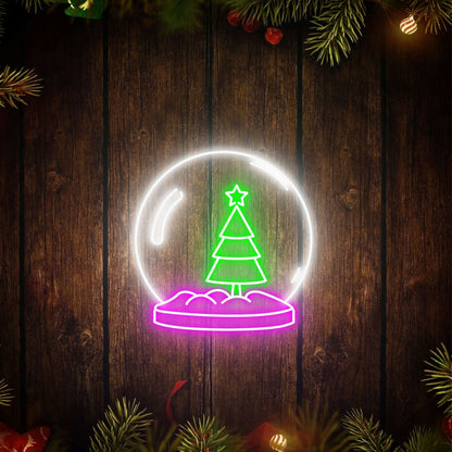 Christmas Tree Snow Globe Led Neon Sign | Shineneon