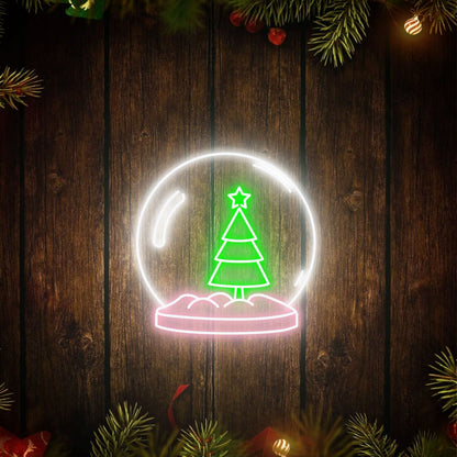 Christmas Tree Snow Globe Led Neon Sign | Shineneon
