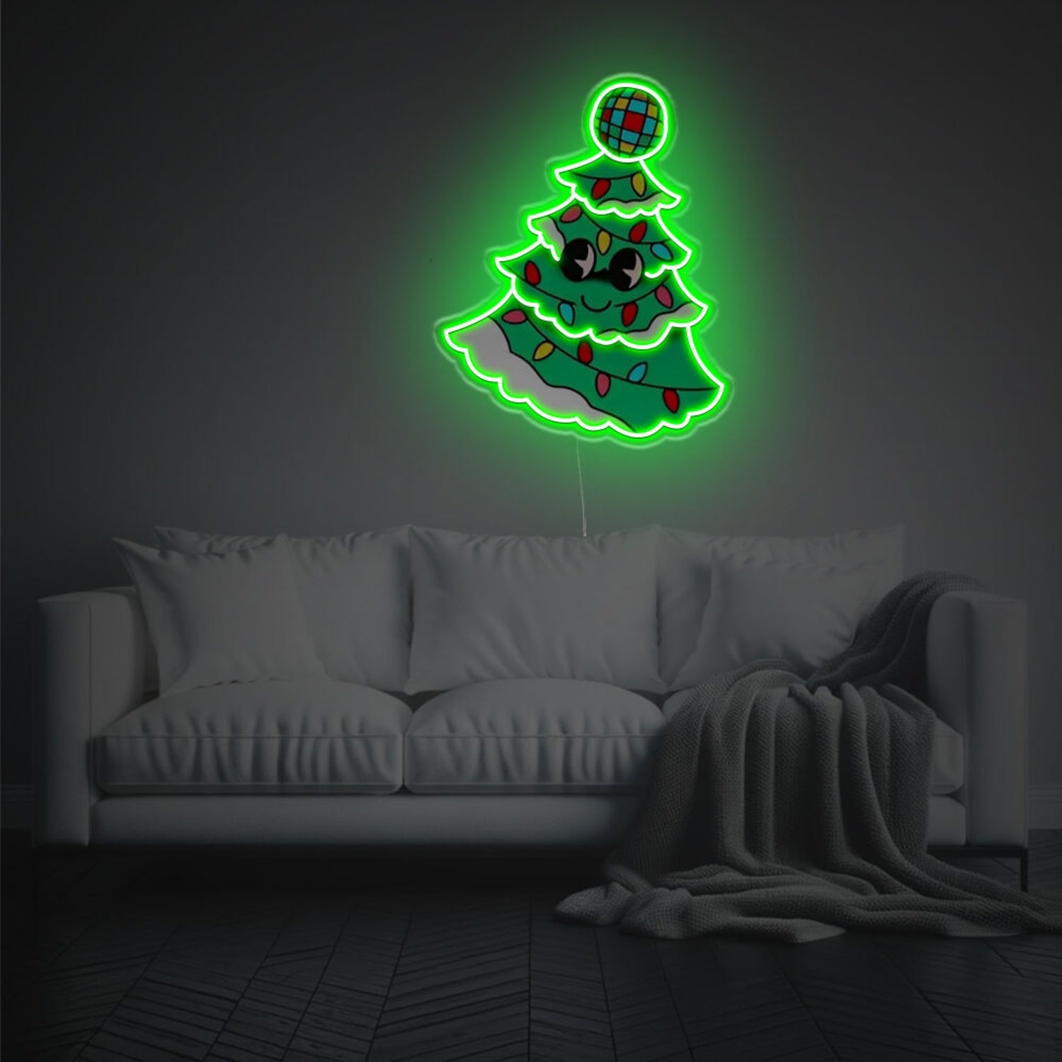 Christmas Tree With Decoration Led Neon Acrylic Artwork | Shineneon