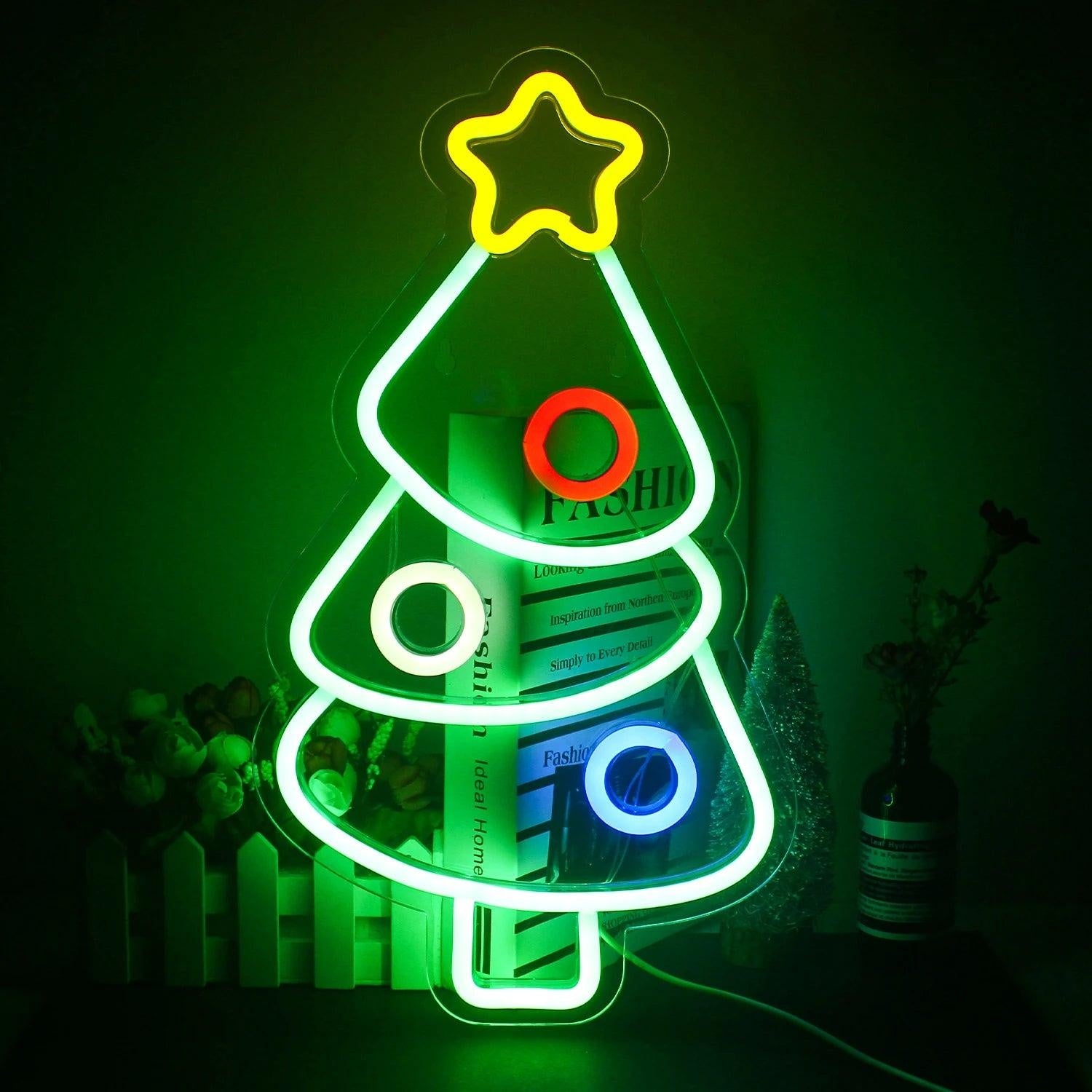 Christmas Tree With Multicolor Decor Led Neon Sign For Indoor Festive Ambiance | Shineneon
