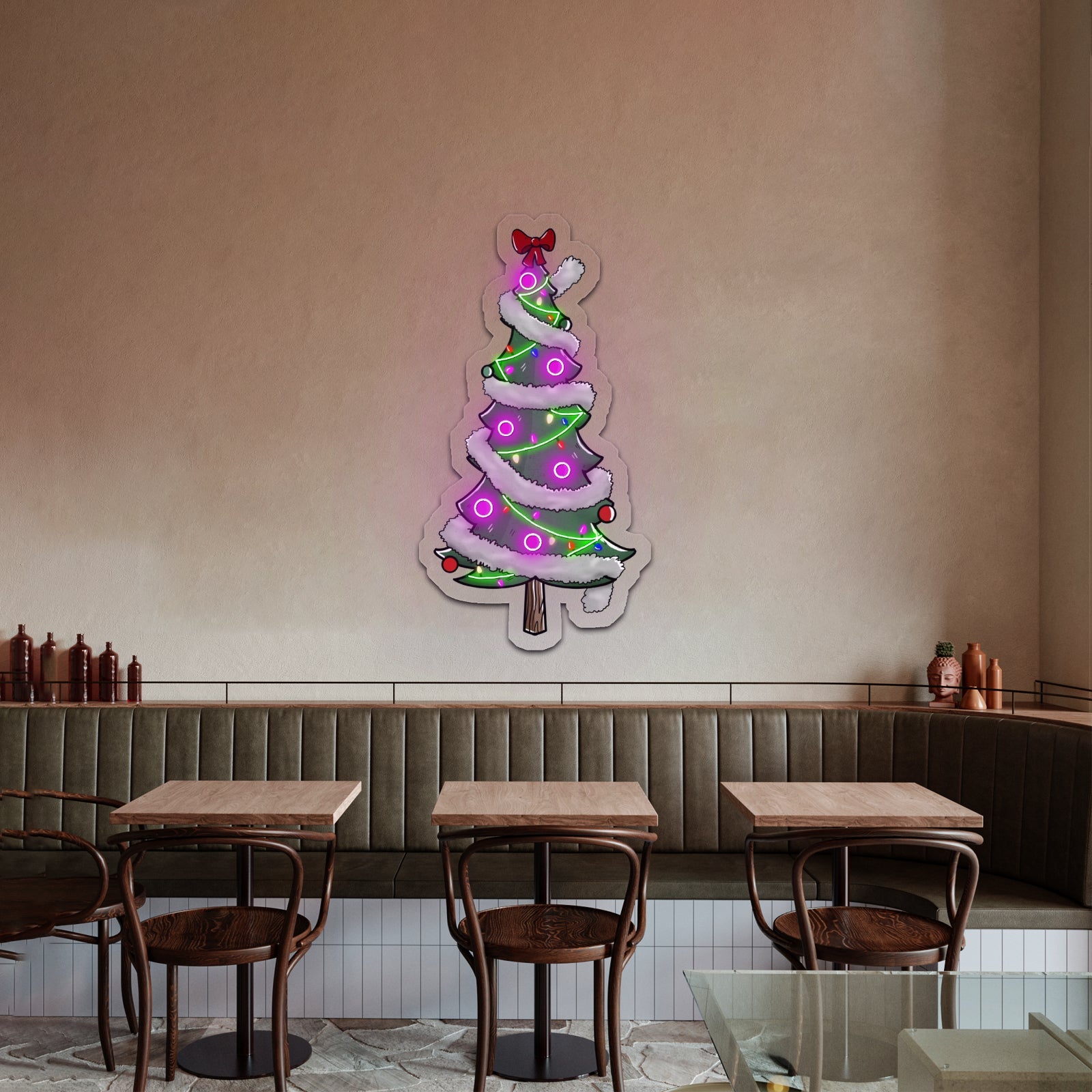 Christmas Tree With Tinsel Neon Signs - Shineneon