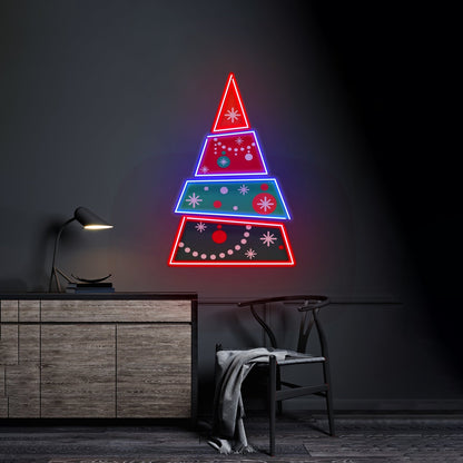 Christmas Tree With Tinsel Neon Signs - Shineneon
