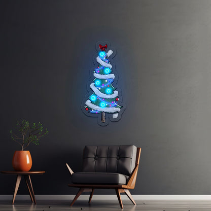 Christmas Tree With Tinsel Neon Signs - Shineneon