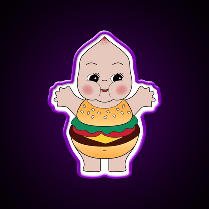Chubby Burger Snack Food Led Neon Sign Rgb Color - Shineneon