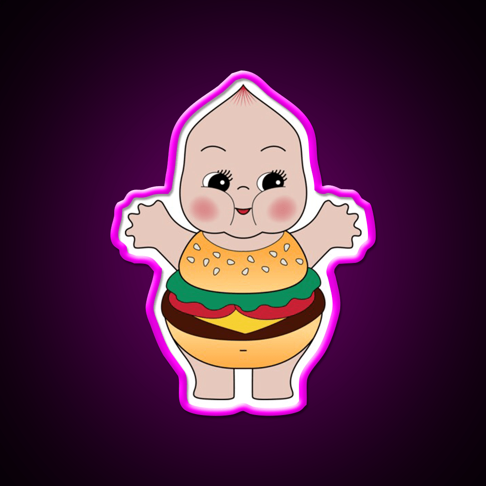 Chubby Burger Snack Food Led Neon Sign Rgb Color - Shineneon