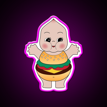 Chubby Burger Snack Food Led Neon Sign Rgb Color - Shineneon