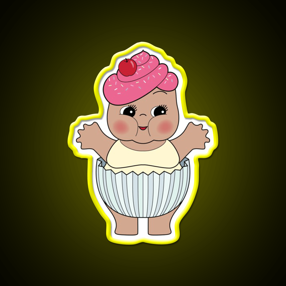 Chubby Cupcake Snack Food Led Neon Sign Rgb Color - Shineneon