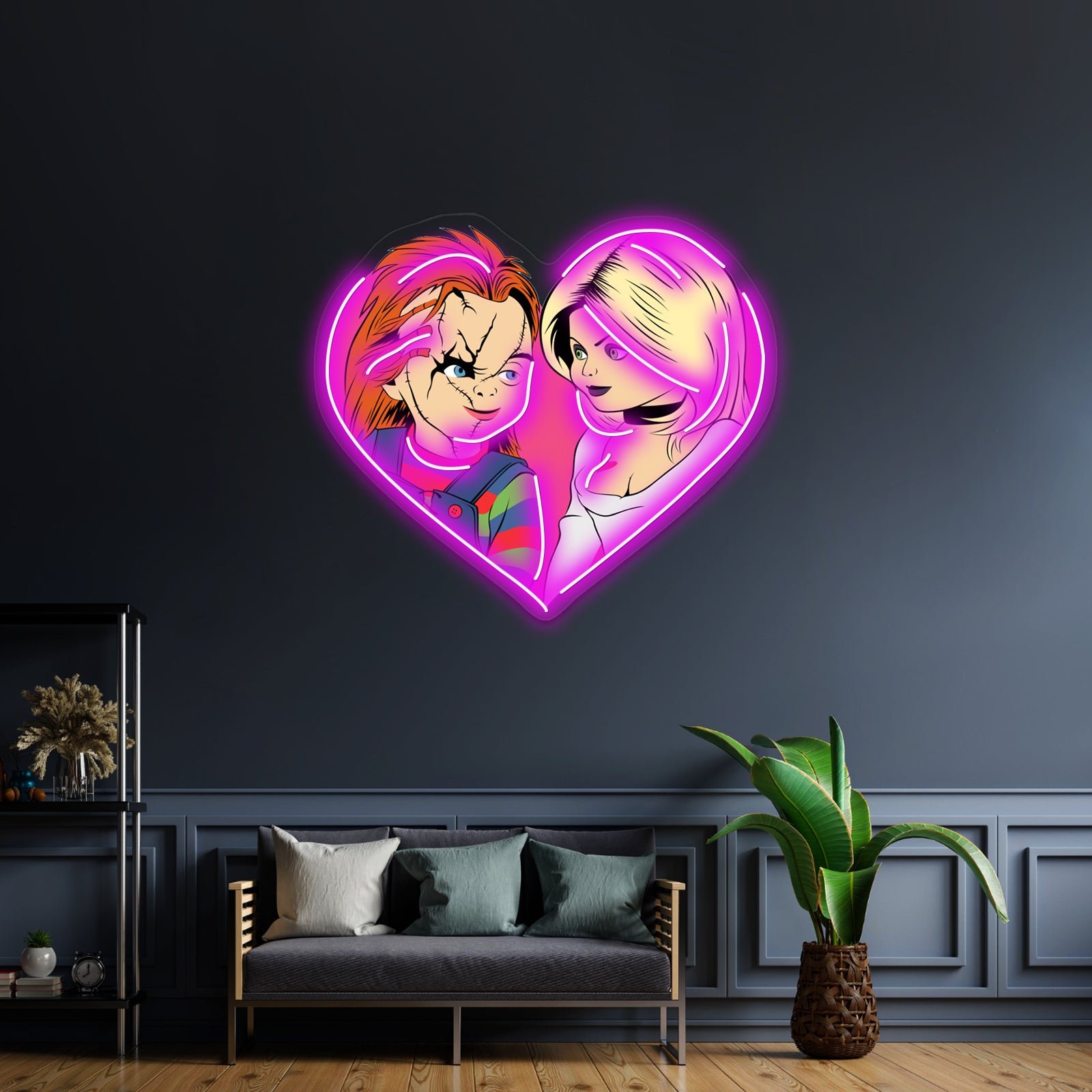 Chucky And Tiffany Artwork Business Led Sign