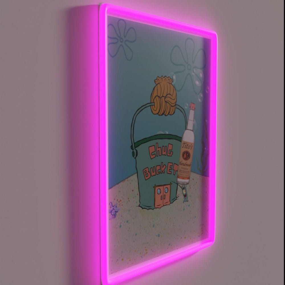Chug Bucket Spongebob Art Rgb Led Neon Sign - Shineneon