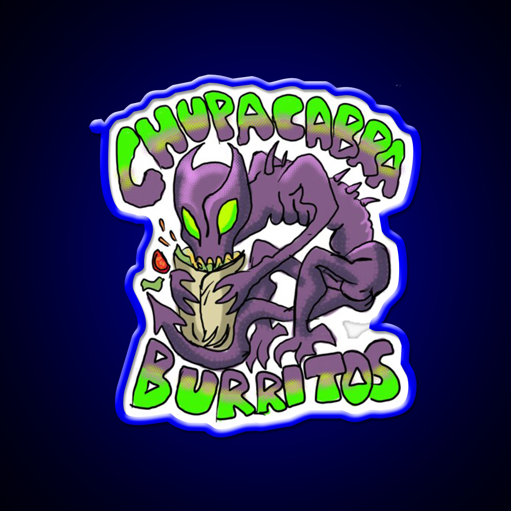 Chupacabra Burritos Fast Food Led Neon Sign For Burger Place Rgb Color