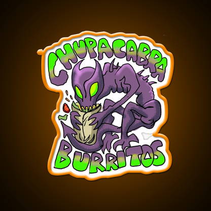 Chupacabra Burritos Fast Food Led Neon Sign For Burger Place Rgb Color