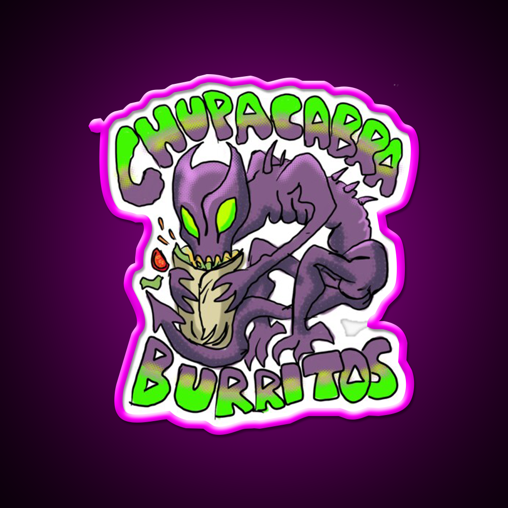 Chupacabra Burritos Fast Food Led Neon Sign For Burger Place Rgb Color