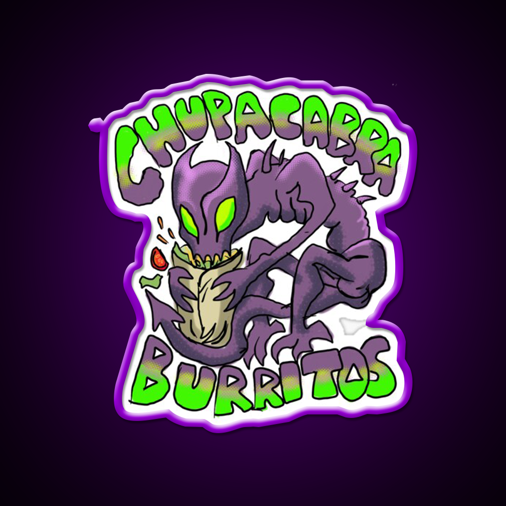 Chupacabra Burritos Fast Food Led Neon Sign For Burger Place Rgb Color