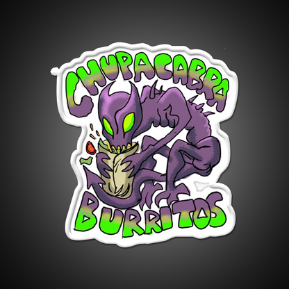 Chupacabra Burritos Fast Food Led Neon Sign For Burger Place Rgb Color