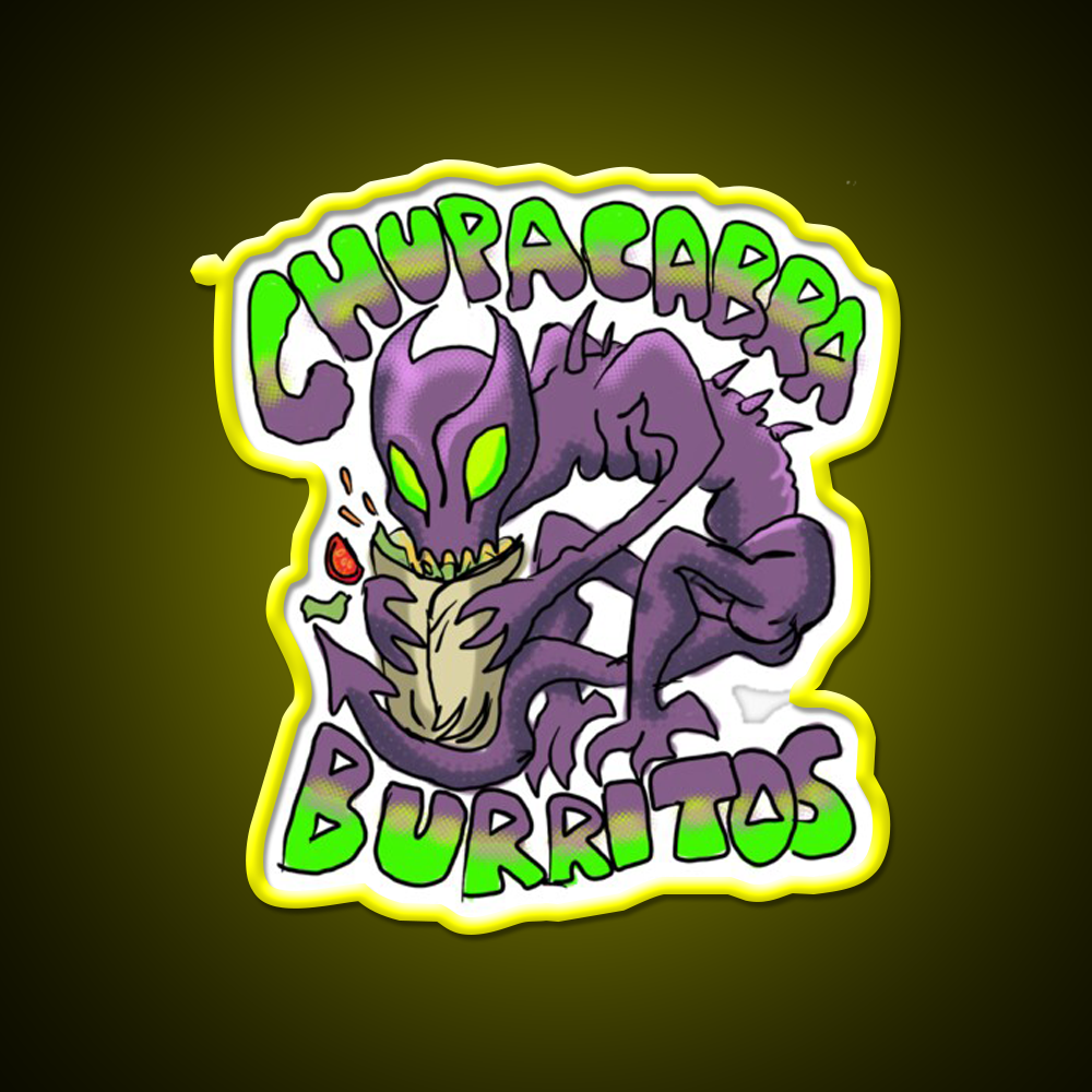 Chupacabra Burritos Fast Food Led Neon Sign For Burger Place Rgb Color