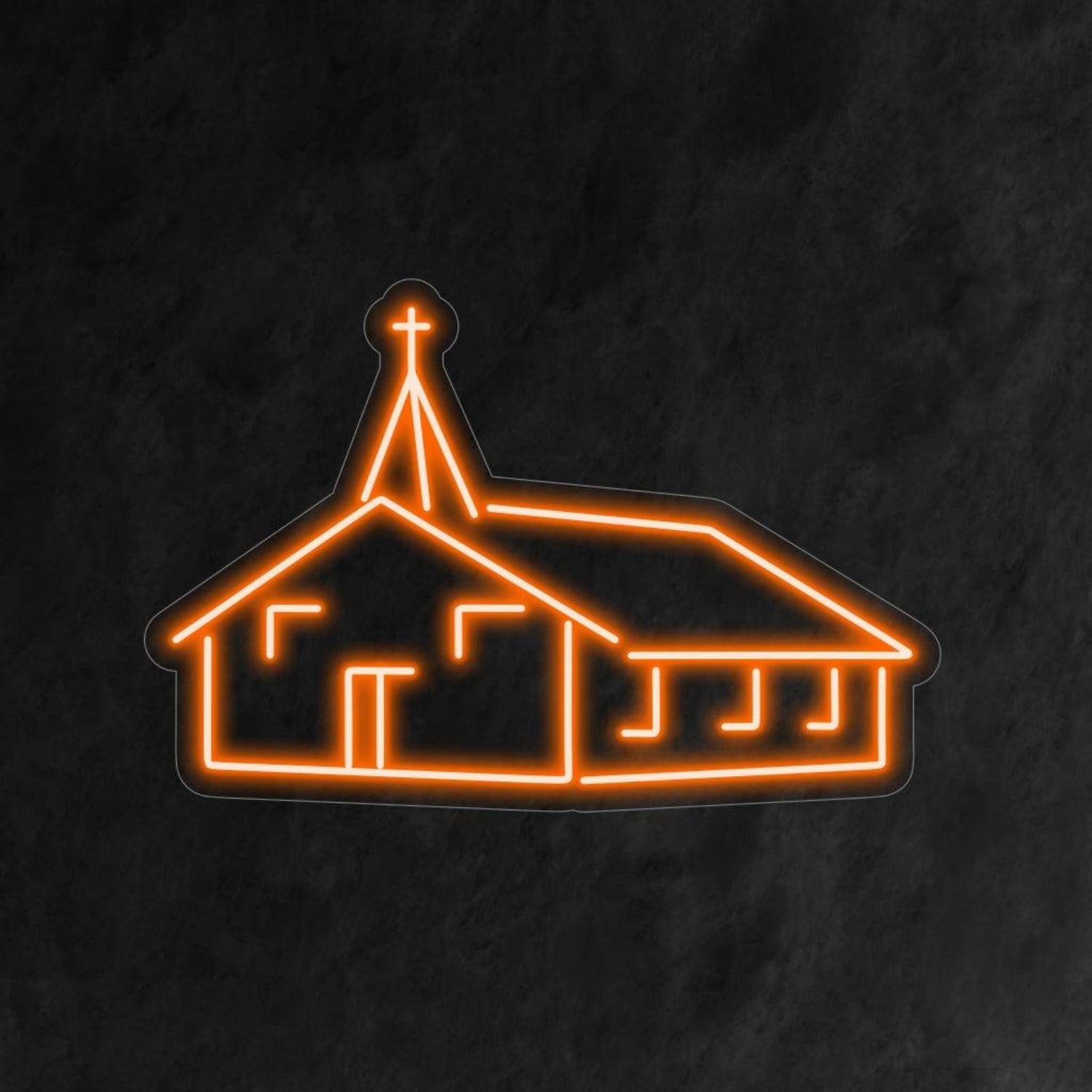 Church Building Orange Led Neon Sign For Religious Decor Spaces | Shineneon