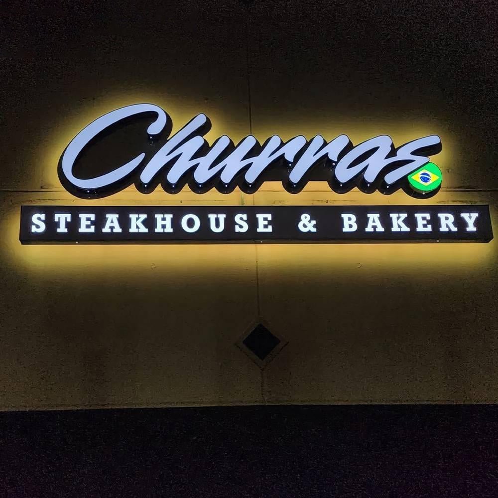 Churras Steakhouse Bakery 3D Front And Back Lit Letters Metal Led Sign - Shineneon