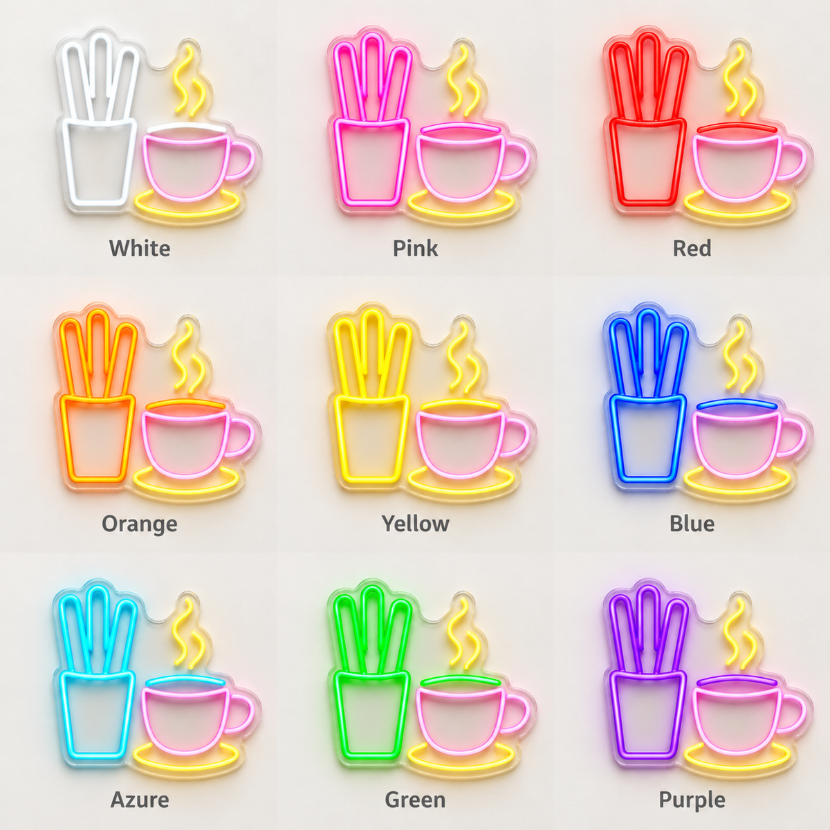 Churros And Coffee LED Neon Sign