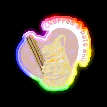 Churros And Dole Whip Snack Food Led Neon Sign Rgb Color - LED neon sign close-up detail