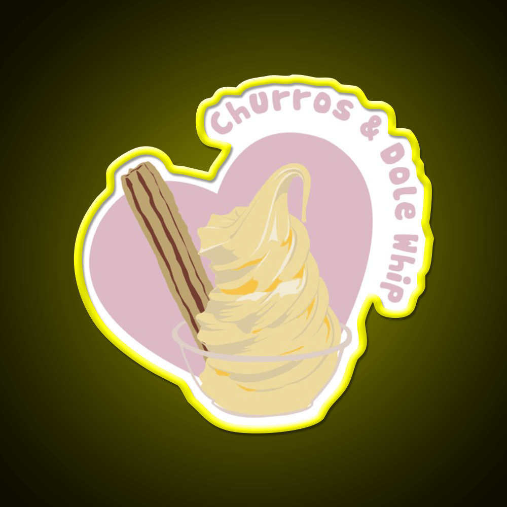 Churros And Dole Whip Snack Food Led Neon Sign Rgb Color - Shineneon