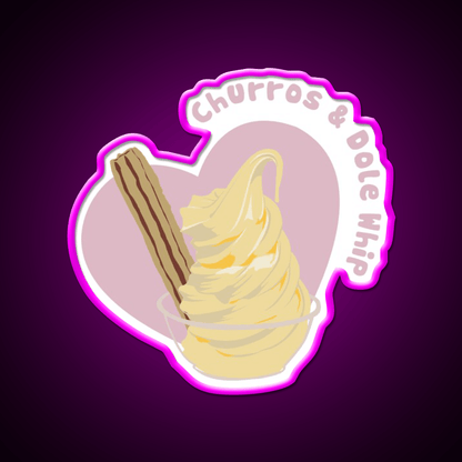 Churros And Dole Whip Snack Food Led Neon Sign Rgb Color - Shineneon