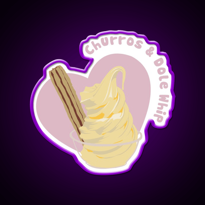 Churros And Dole Whip Snack Food Led Neon Sign Rgb Color - Shineneon
