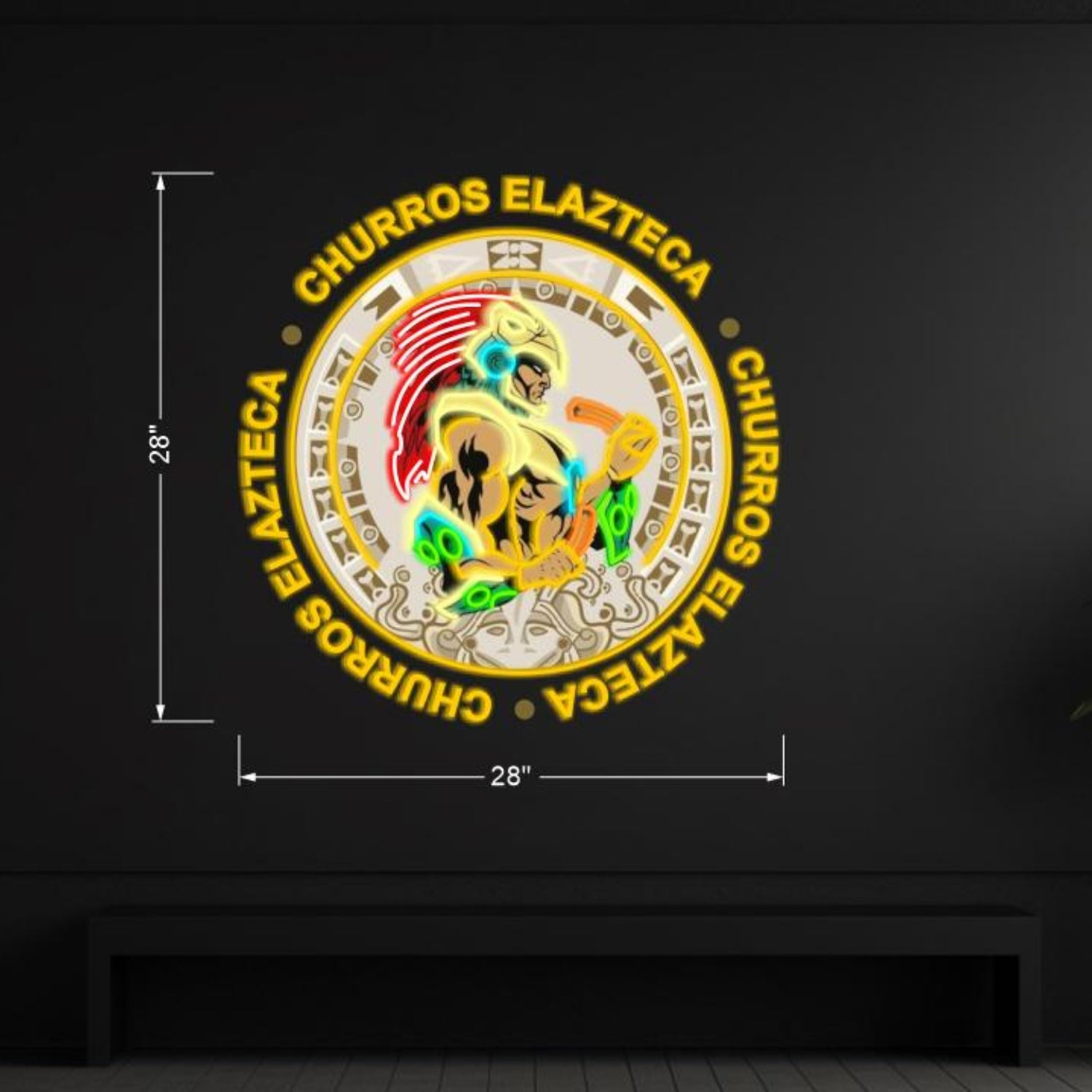 Churros Elazteca Multicolor Mexican-Themed Led Neon Sign For Restaurant Decor | Shineneon