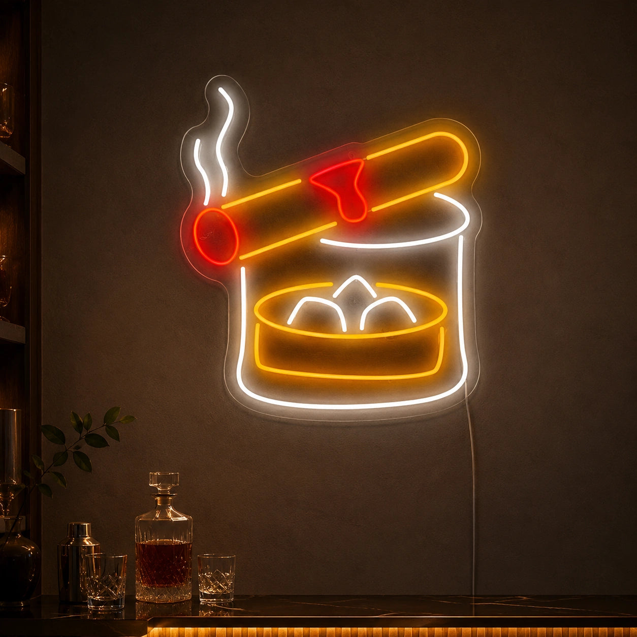 Cigar Glass Neon Sign LED Neon Sign high-converting product image