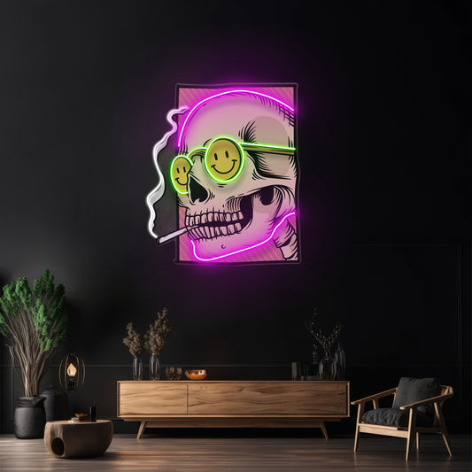 Cigarette Skull Led Neon Sign Light Custom Led Signs