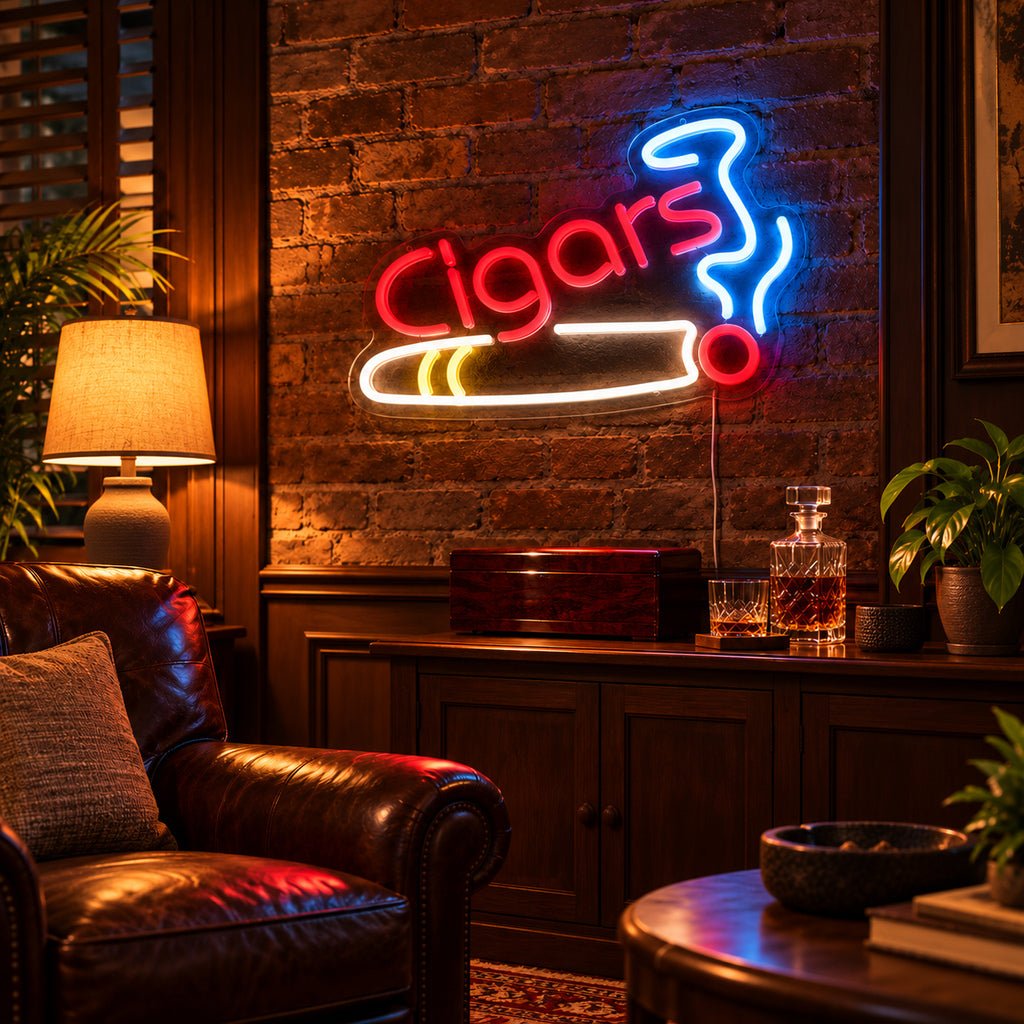 Cigars And Smoke LED Neon Sign - Shineneon