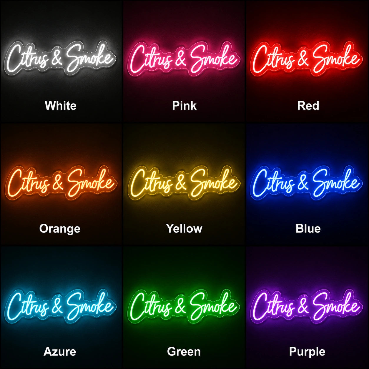 Cigars And Smoke Neon Sign LED Neon Sign color grid