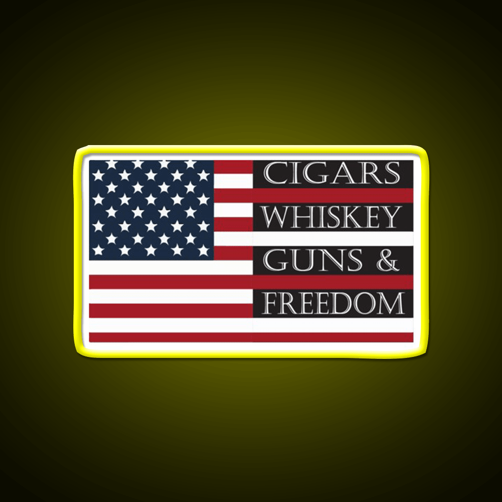 Cigars Whiskey Guns Freedom Womens Whiskey Drink Bar Led Neon Sign Rgb Color - Shineneon