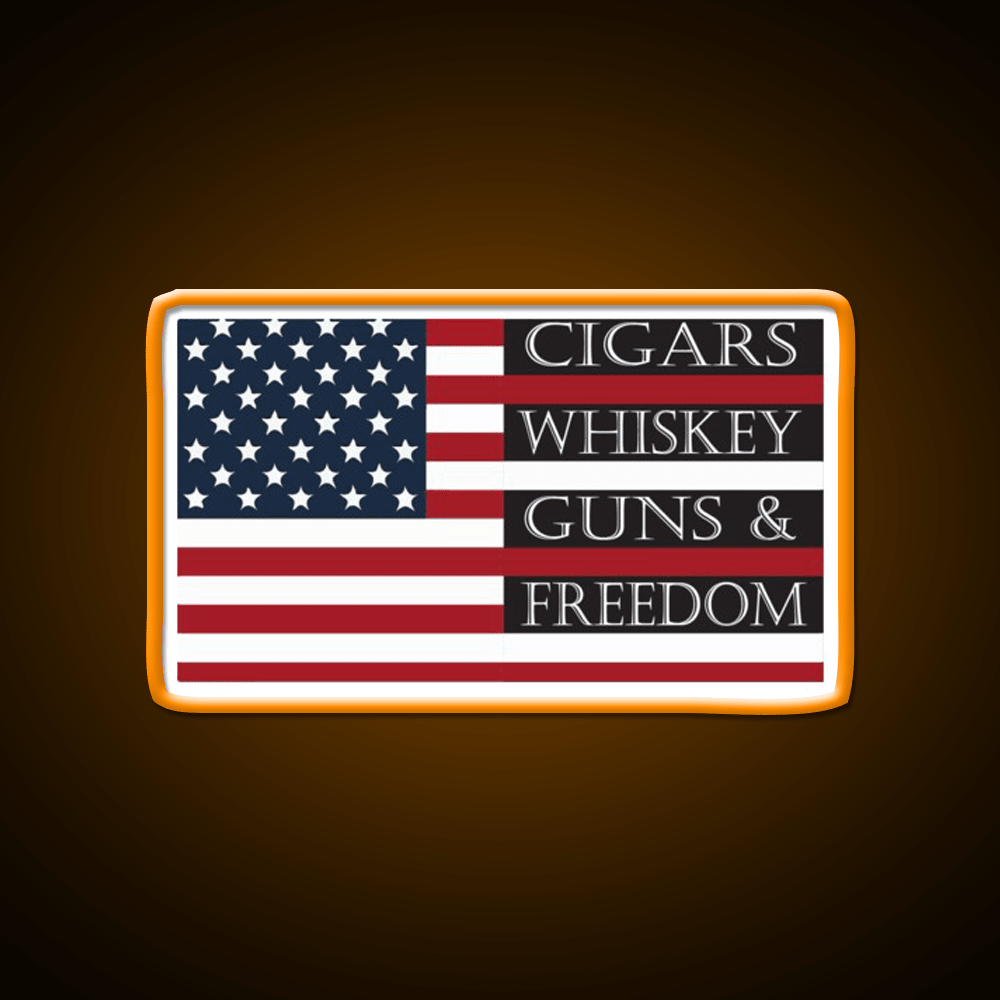 Cigars Whiskey Guns Freedom Womens Whiskey Drink Bar Led Neon Sign Rgb Color - Shineneon
