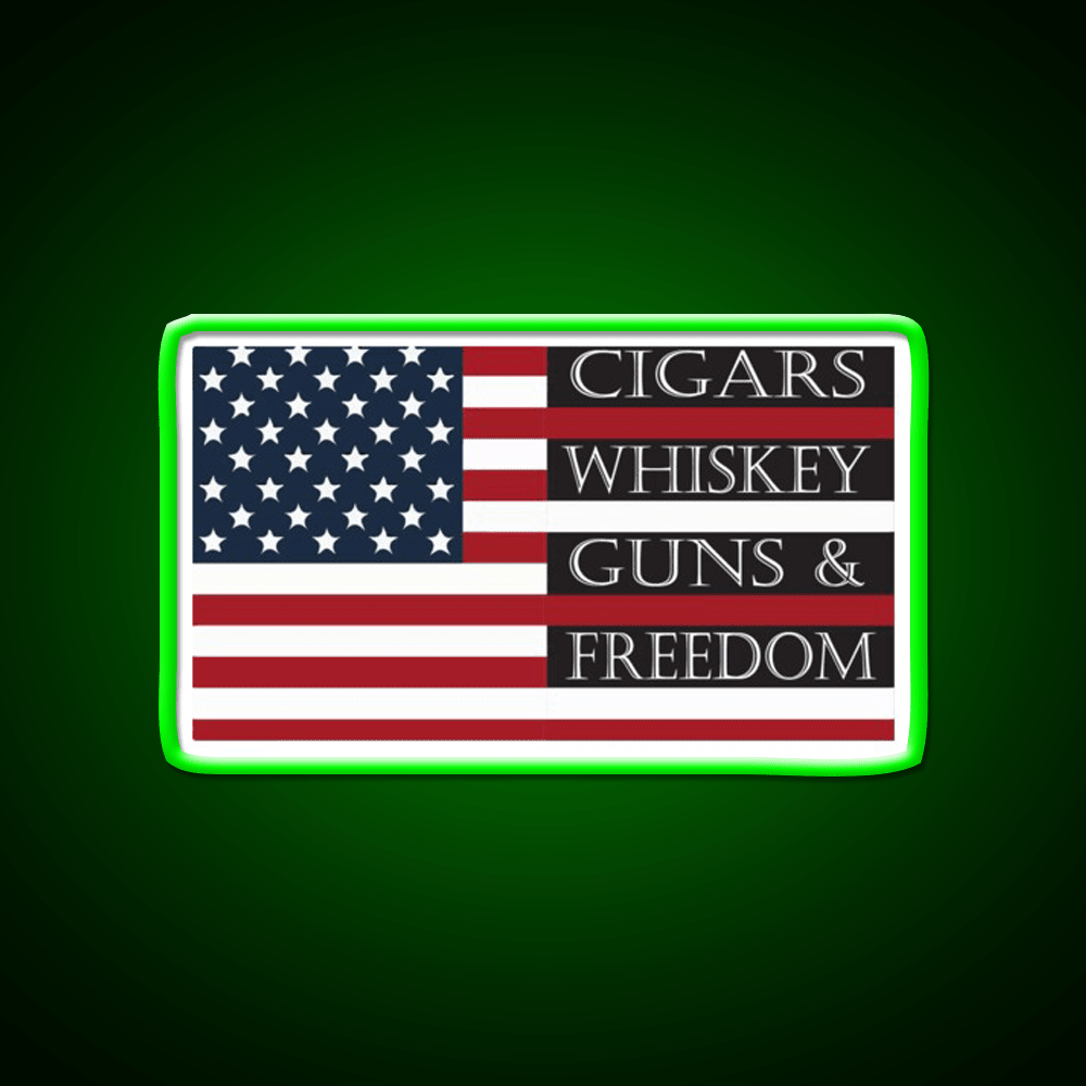 Cigars Whiskey Guns Freedom Womens Whiskey Drink Bar Led Neon Sign Rgb Color - Shineneon