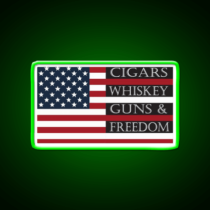 Cigars Whiskey Guns Freedom Womens Whiskey Drink Bar Led Neon Sign Rgb Color - Shineneon