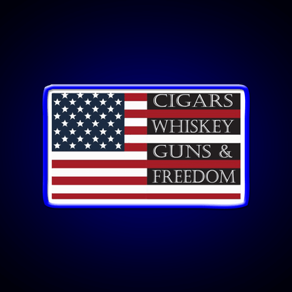 Cigars Whiskey Guns Freedom Womens Whiskey Drink Bar Led Neon Sign Rgb Color - Shineneon