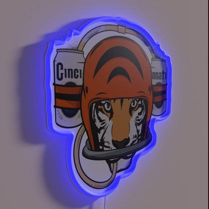 Cincinnati Football Beer Helmet Rgb Led Neon Sign - Shineneon