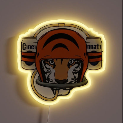 Cincinnati Football Beer Helmet Rgb Led Neon Sign - Shineneon