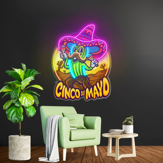 Cinco De Mayo Cactus Led Neon Sign Light Custom Led Signs