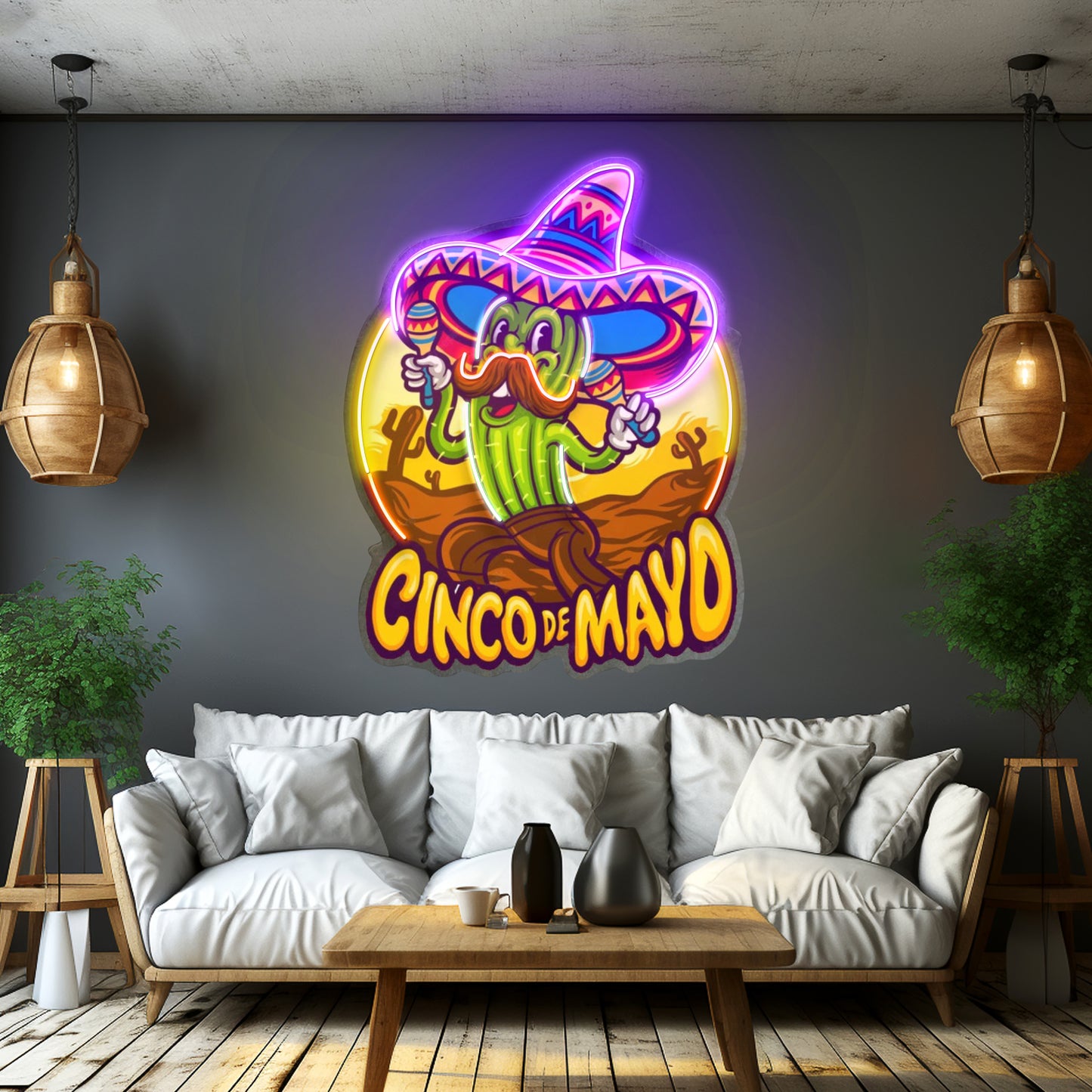 Cinco De Mayo Cactus Led Neon Sign Light Custom Led Signs