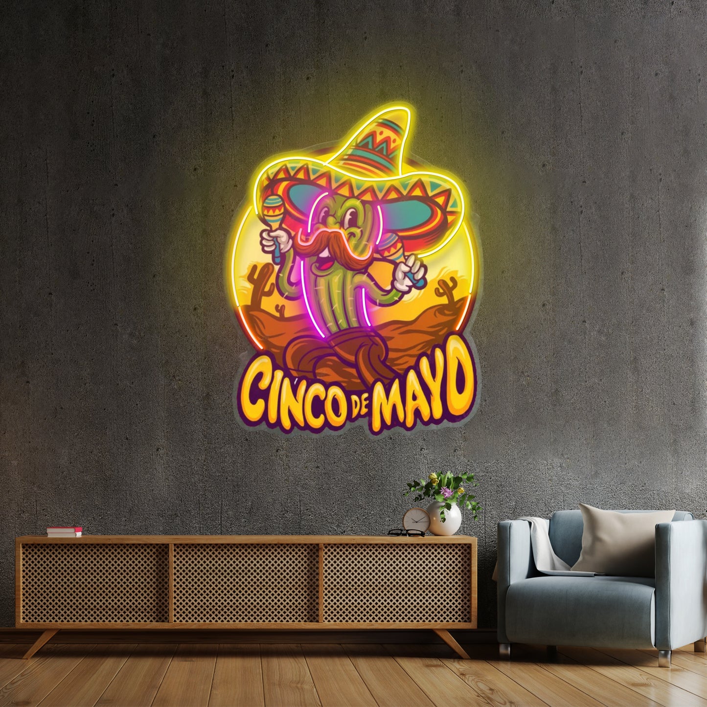 Cinco De Mayo Cactus Led Neon Sign Light Custom Led Signs