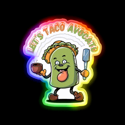 Cinco De Mayo Fiesta Avocato Taco Led Neon Sign Mexican Food Sign Rgb Color - LED neon sign close-up detail