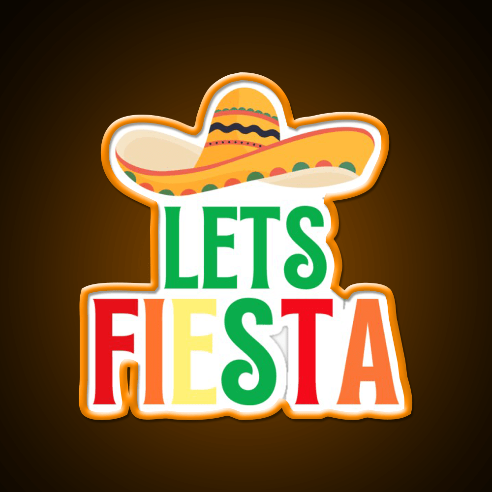 Cinco De Mayo Lets Fiesta Cool Cinco De Mayo Taco Led Neon Sign Rgb Color - Shineneon