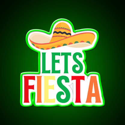 Cinco De Mayo Lets Fiesta Cool Cinco De Mayo Taco Led Neon Sign Rgb Color - Shineneon