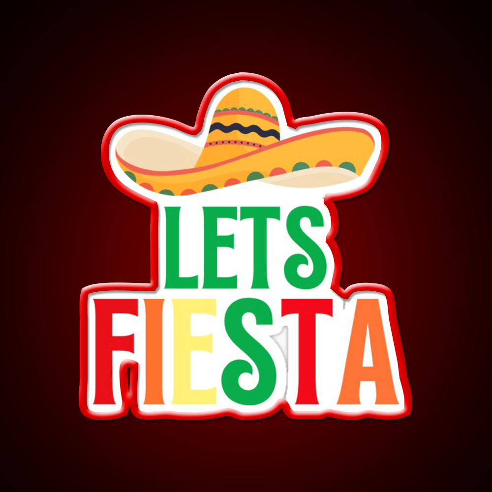 Cinco De Mayo Lets Fiesta Cool Cinco De Mayo Taco Led Neon Sign Rgb Color - Shineneon