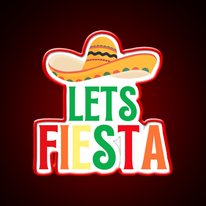 Cinco De Mayo Lets Fiesta Cool Cinco De Mayo Taco Led Neon Sign Rgb Color - Shineneon