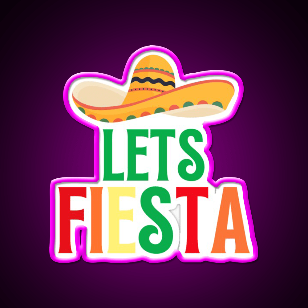 Cinco De Mayo Lets Fiesta Cool Cinco De Mayo Taco Led Neon Sign Rgb Color - Shineneon