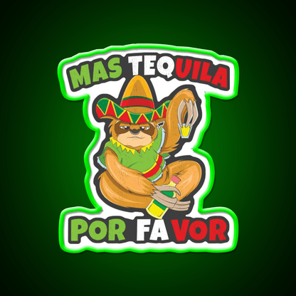 Cinco De Mayo Mas Tequila Por Favor Mexican Party Drink Tequila Led Neon Sign Rgb Color - Shineneon