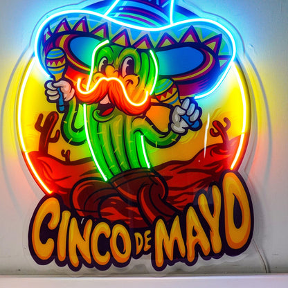 Cinco De Mayo Skull Heart Uv Printed Led Neon Sign Pink Yellow Art Bar Studio Decor | Shineneon