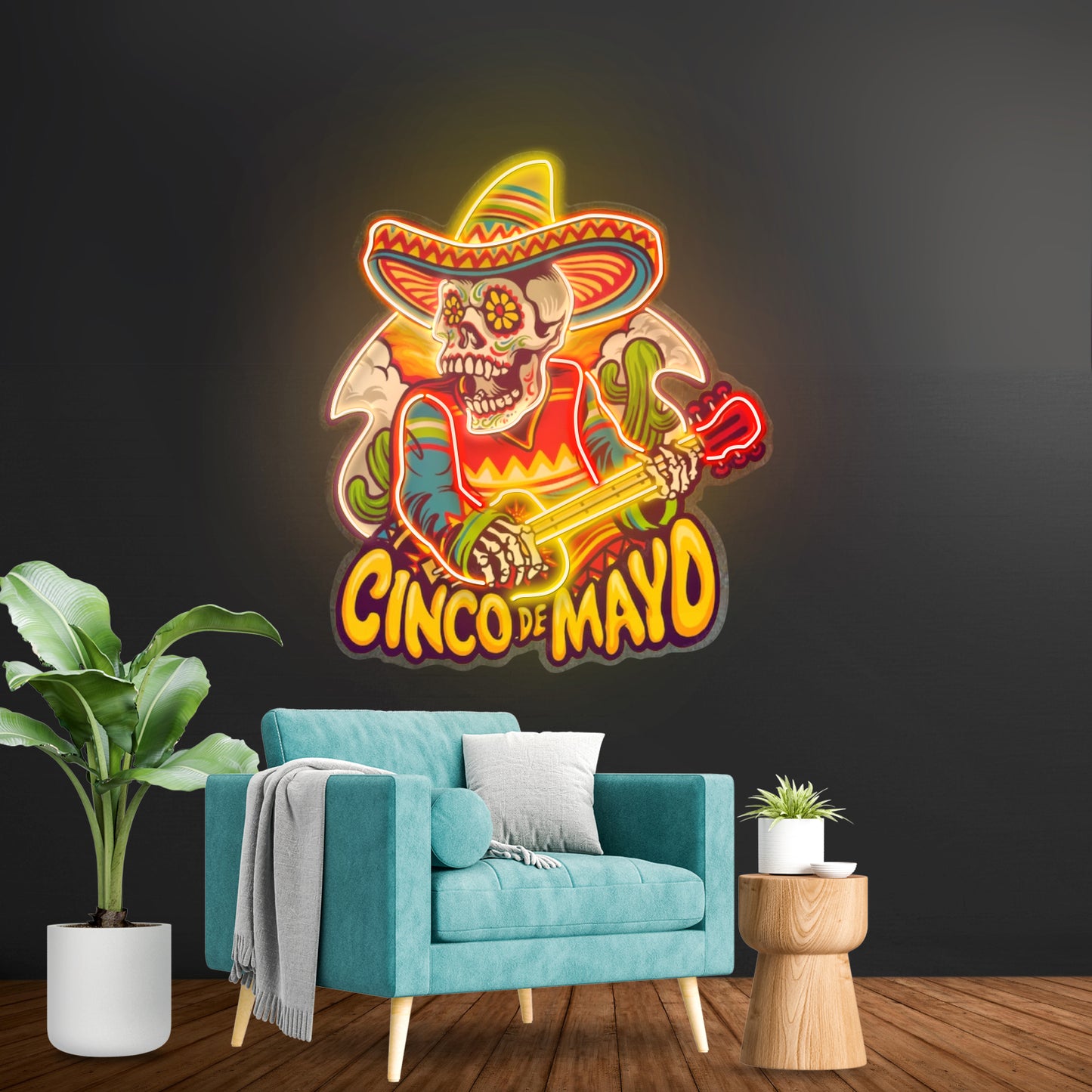 Cinco De Mayo Skull Led Neon Sign Light Custom Led Signs